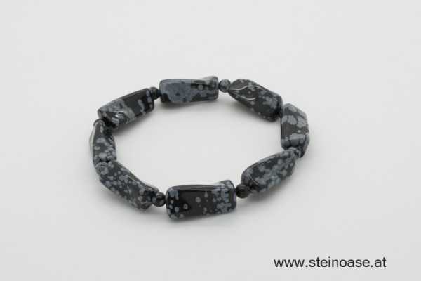 Armband Schneeflocken-Obsidian